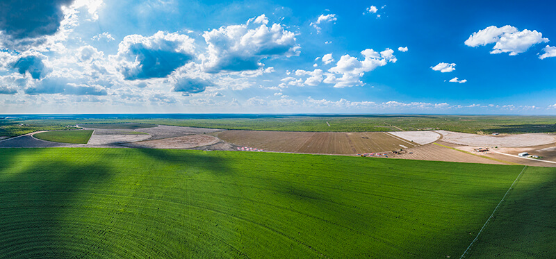 aerial view of a farm